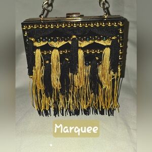 Handmade Pearl Chaos Black Acrylic Clutch - Marquee